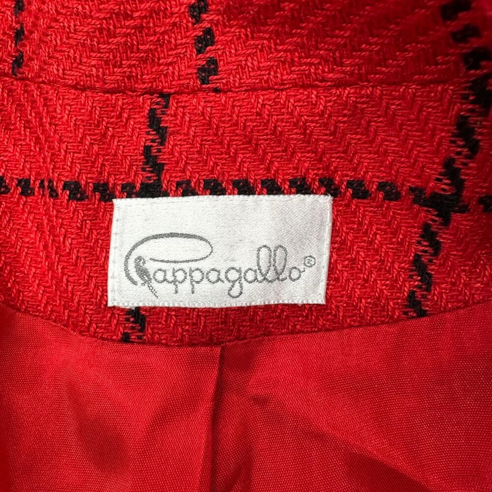 Vintage Red Plaid Blazer Jacket 1980s Pappagallo Size 14 Made In USA As Is - Picture 4 of 8